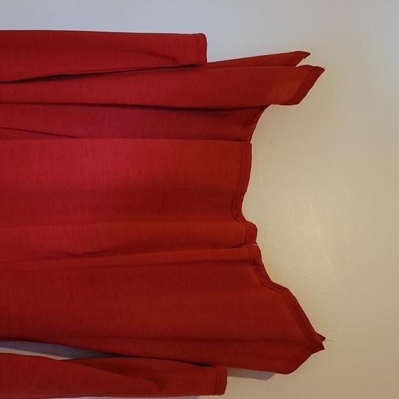 Jon Den Cowl Neck Longsleeve Flared Top Size Large Red - Picture 3 of 6